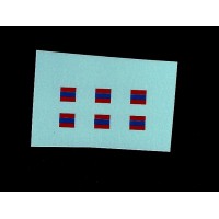 Dinky 600 Series Military Vehicle Signs - Red/Blue/Red Horizontal