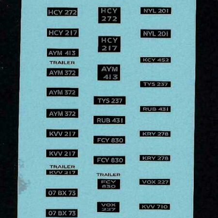 Corgi 1462 Number Plates