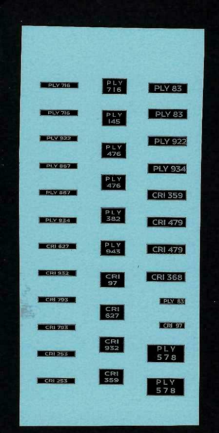 Corgi 1463 Number Plates