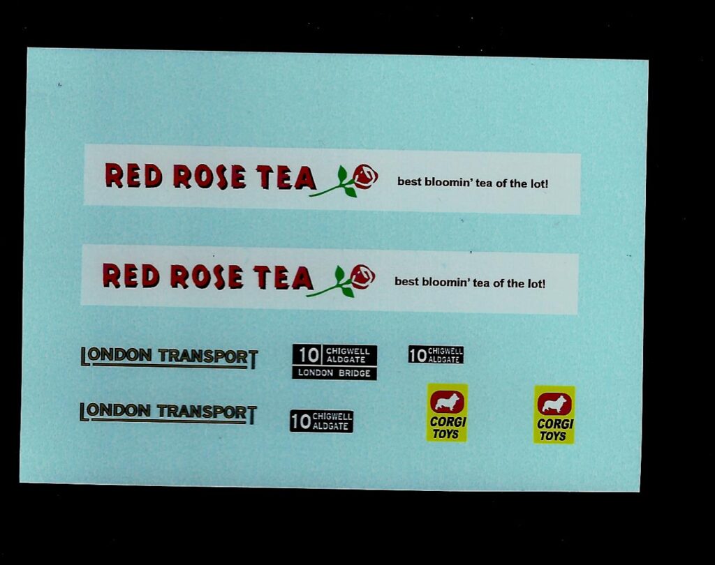 Corgi 468 Bus Red Rose Tea White